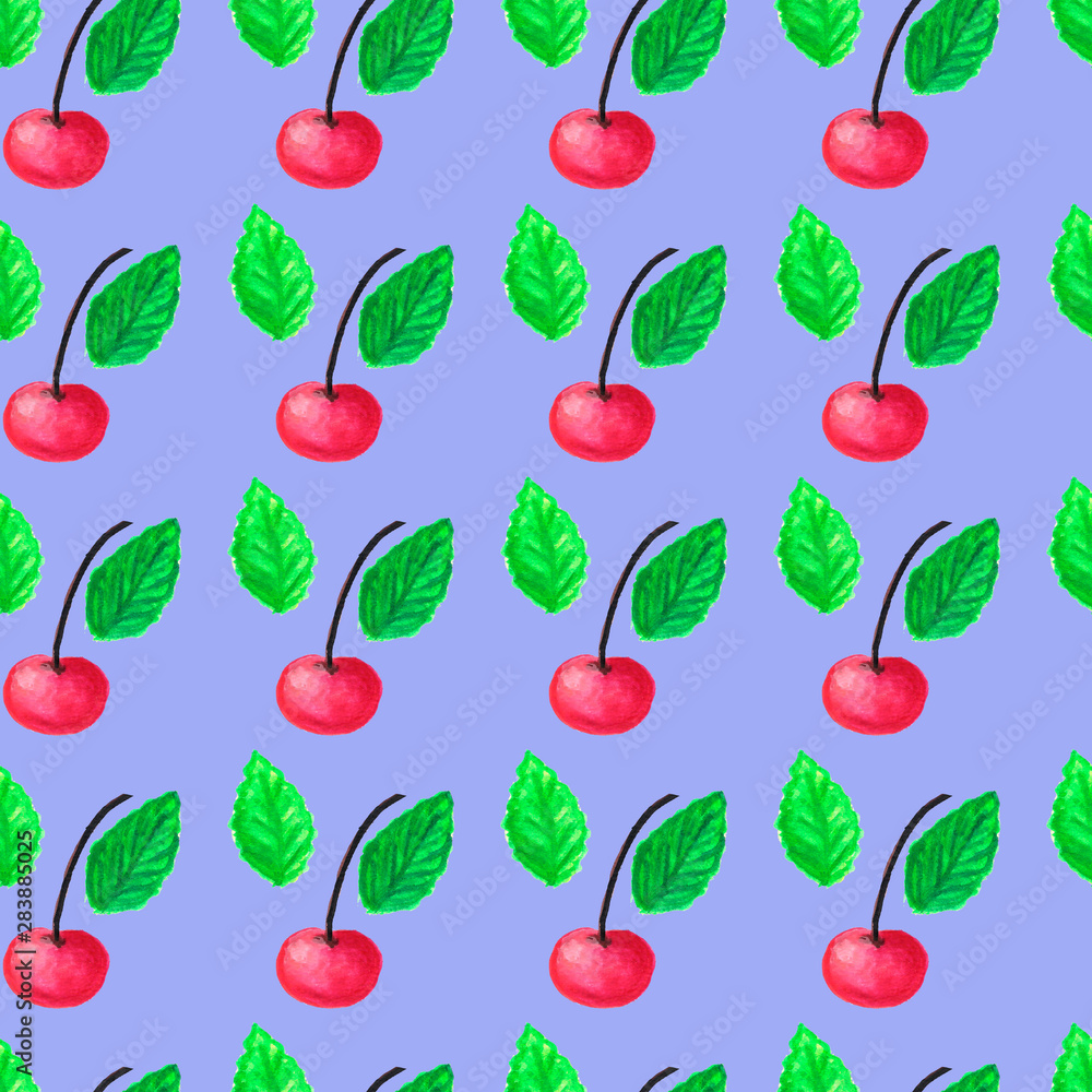 fruit pattern of watercolor with cherry paint fruit pattern of watercolor with cherry paint