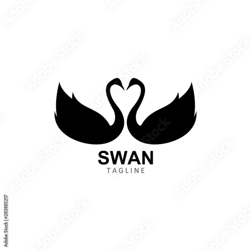 Fototapeta Naklejka Na Ścianę i Meble -  Swan logo Template vector illustration design 