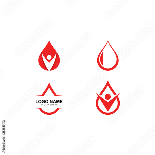 Blood Logo vector icon illustration design 