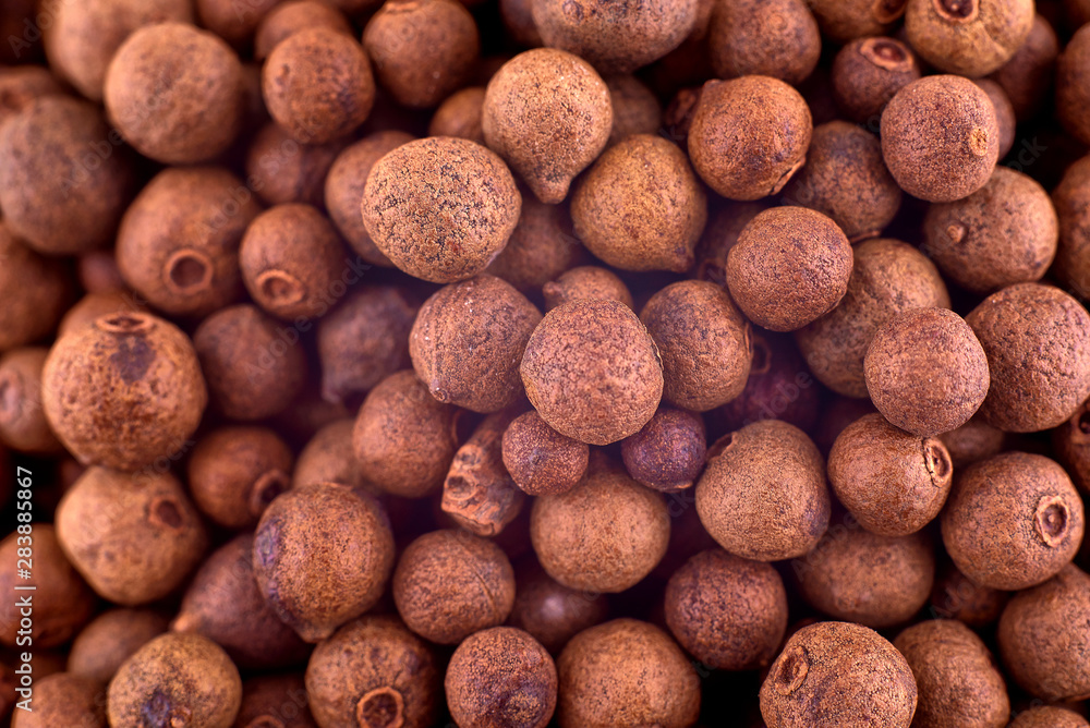 Allspice background texture, copy space, close up. Top view, flat lay Allspice background texture, copy space, close up. Top view, flat lay