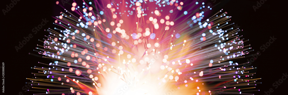 Abstract fireworks explosion in colorful shades - obrazy, fototapety, plakaty 