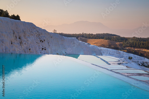 Pamukkale pool terraces in Hierapolis in Turkey