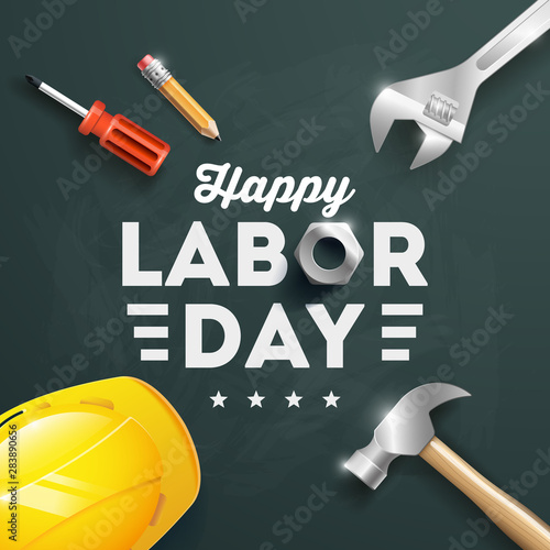 Happy Labor Day banner, poster. Design template. Vector illustration