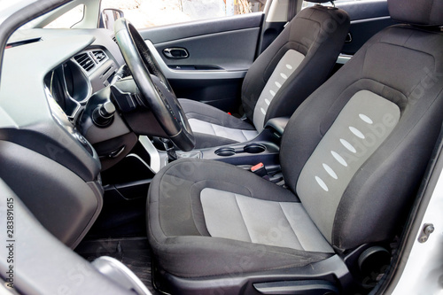 Car Interior Driver Side View.
