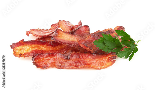 cooked slices of bacon