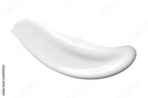 Fototapeta White cream swipe isolated on white background