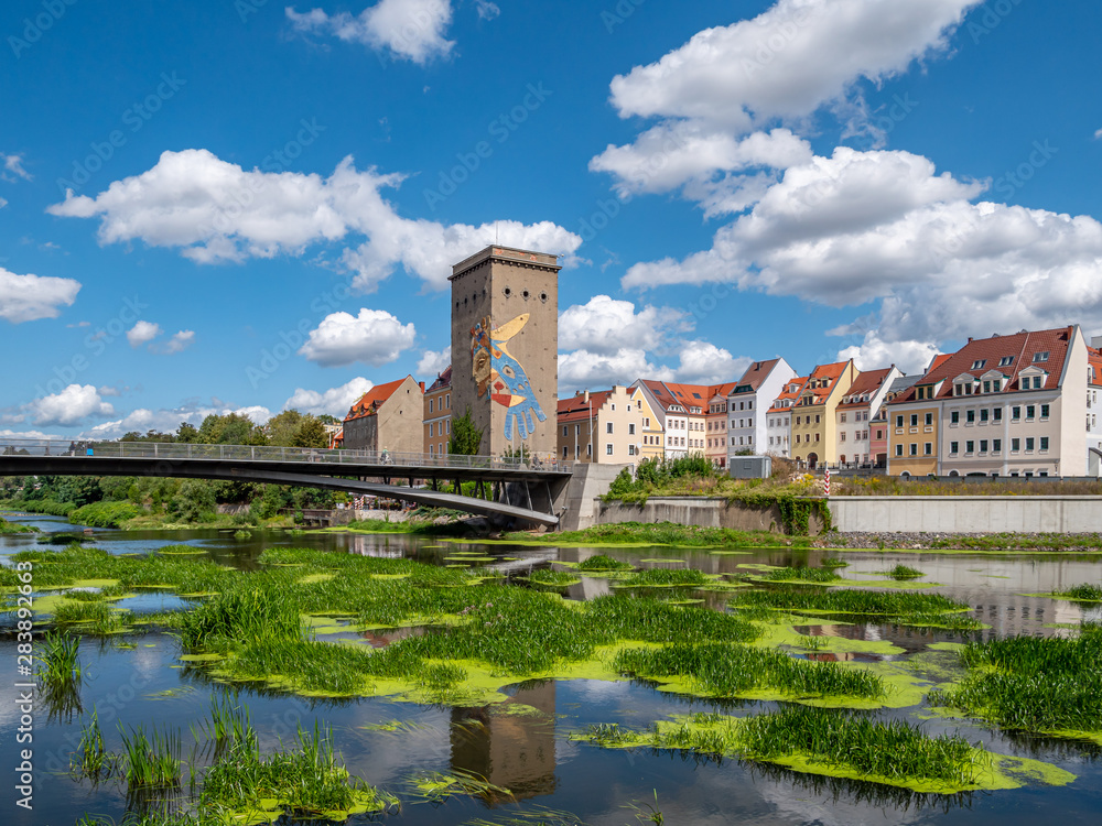 Blick auf Zgorzelec von der Stadt Görlitz in Sachsen
