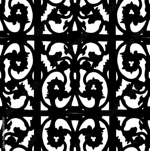 Seamless texture of ornate latticework pattern  3D bump illustration