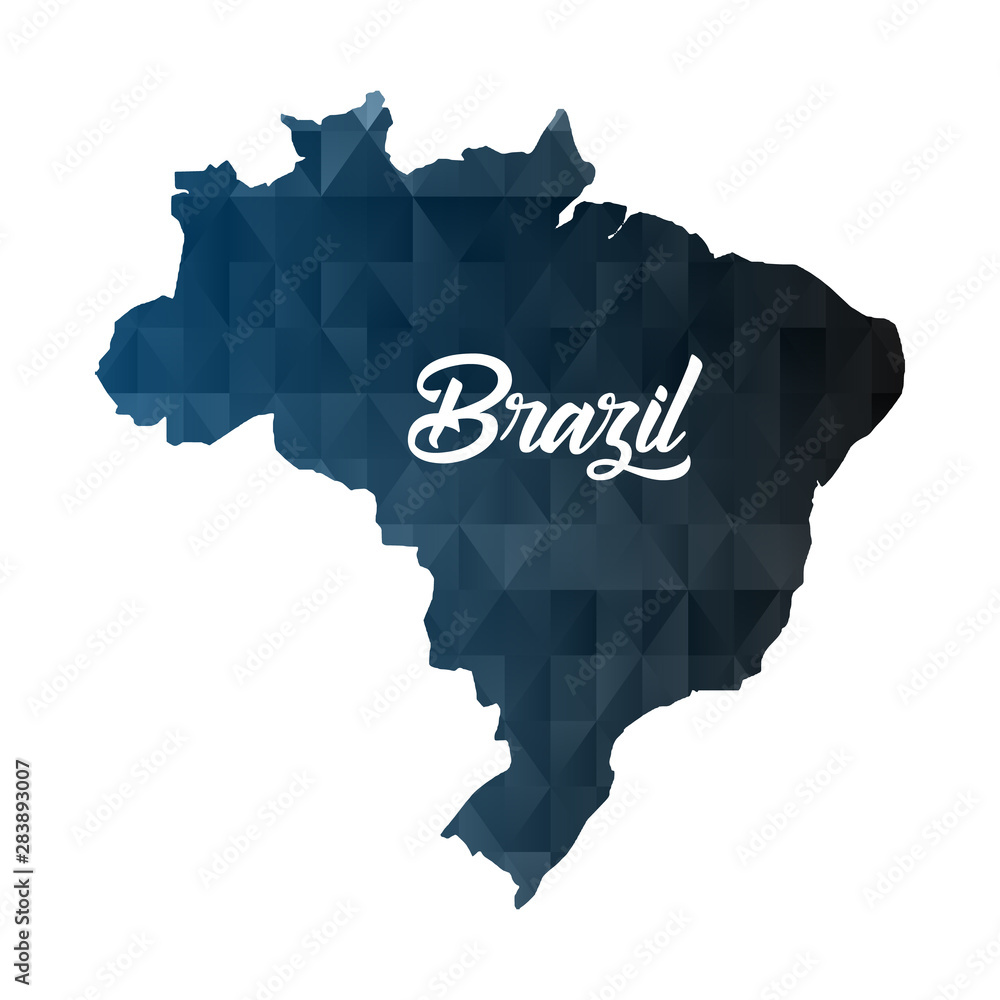Map of Brazil. Geometric polygon map vector Stock Vector | Adobe Stock
