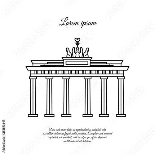 Brandenburg Gate vector black. Brandenburg Gate line icon. Brandenburg Gate sign. Brandenburg Gate symbol.  photo