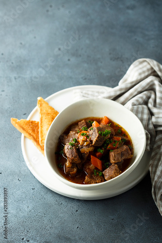 Homemade beef stew or goulash