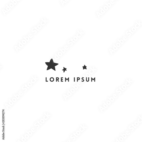 Hand drawn vector minimal logo template. Stars in the sky.