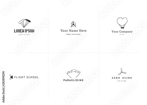 Set of hand drawn minimal vector logo templates. Sky sports.
