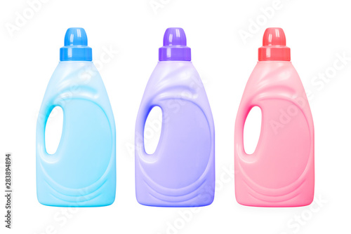 Foto fabric softener bottle isolated on a white