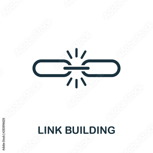 Link Building vector icon symbol. Creative sign from seo and development icons collection. Filled flat Link Building icon for computer and mobile