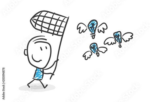 Stickman Blue: Idea, bulbs, light. (Nr. 42)	