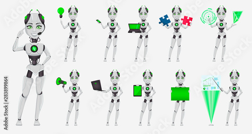 Robot with artificial intelligence, female bot