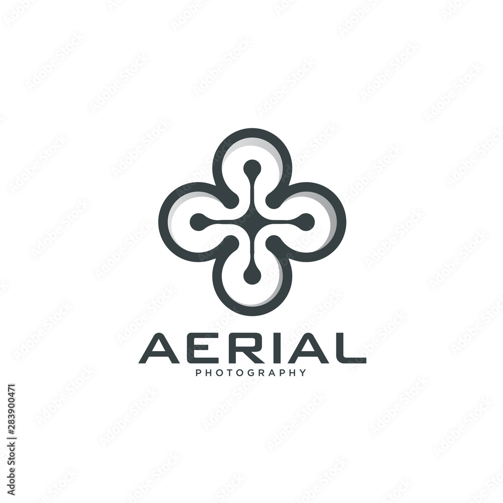 Obraz premium aerial drone camera photography, spy, view, logo template