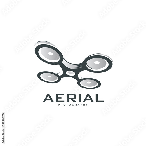 stylish aerial drone camera photography, spy, view, logo template vector