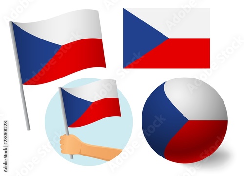 Czech Republic flag icon set