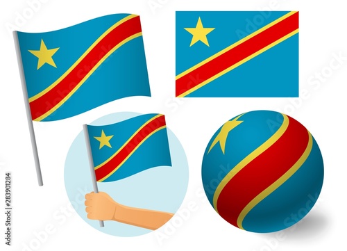 Democratic Republic of the Congo flag icon set © Visual Content