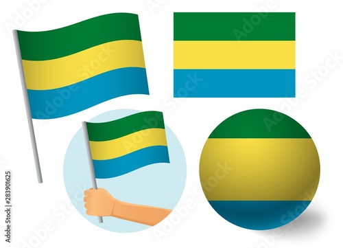 Gabon flag icon set