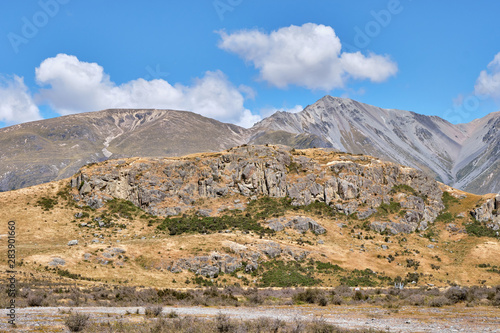 Dramatic scenery of Edoras (Lord of the Rings filming location), Canterbury, New Zealand