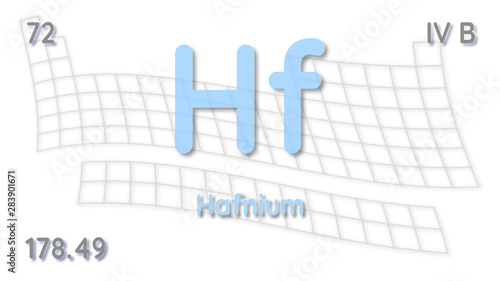 Hafnium chemical element  physics and chemistry illustration backdrop