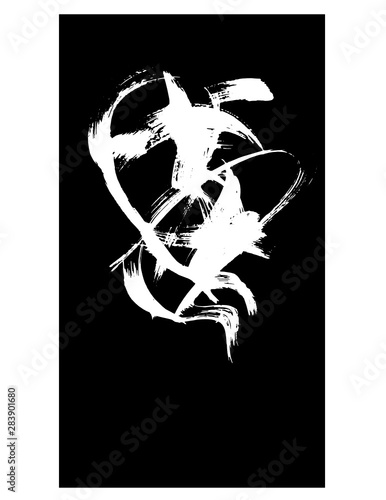 brush on black paper scetch