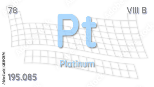 Platinum chemical element  physics and chemistry illustration backdrop