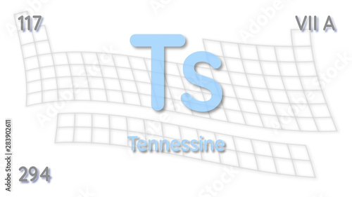 Tennessine chemical element  physics and chemistry illustration backdrop