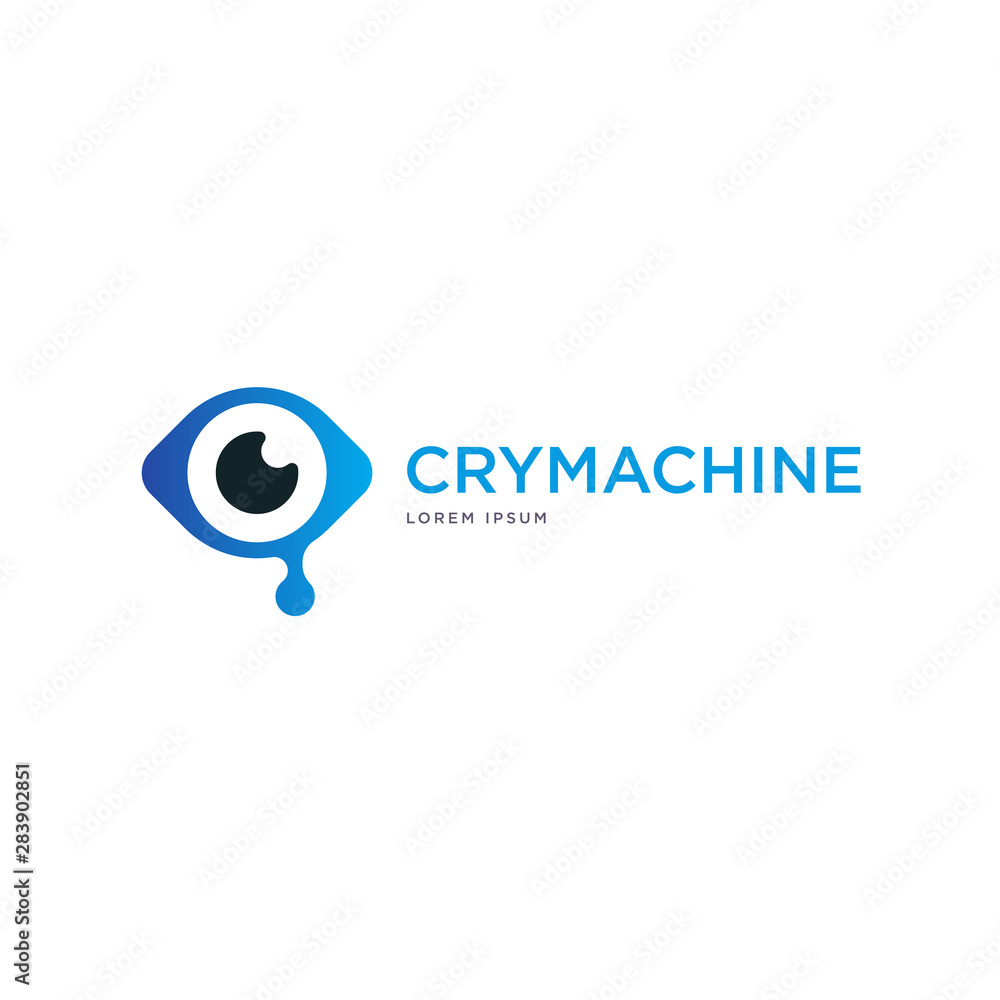 Cartoon rounded eye teardrop logo template Cartoon rounded eye teardrop logo template