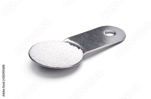 One tablespoon of sugar on white background - clipping path included