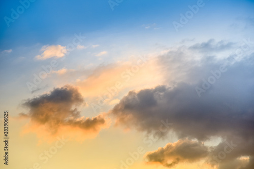 Fototapeta Naklejka Na Ścianę i Meble -  Clouds with sunset light effect