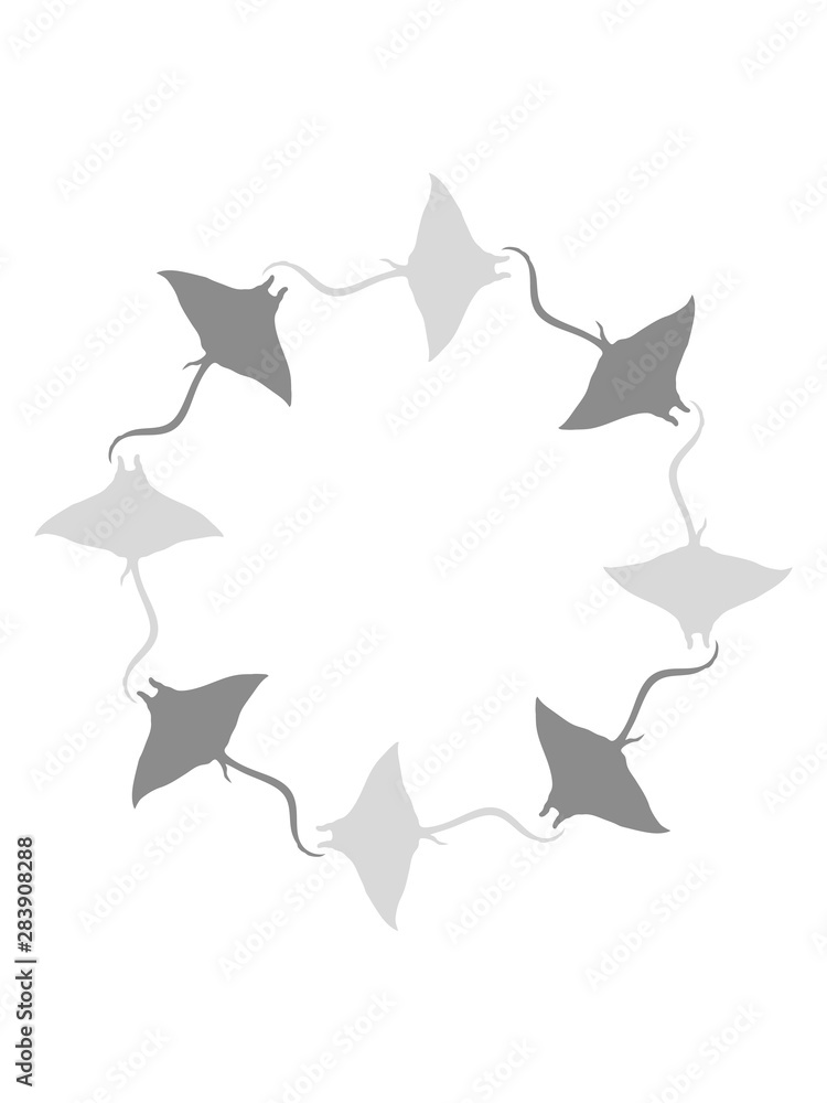 ring muster kreis stachelrochen schwimmen tauchen silhouette umriss rochen schön unterwasser fisch gefährlich tier meer wasser clipart stechrochen tiefsee