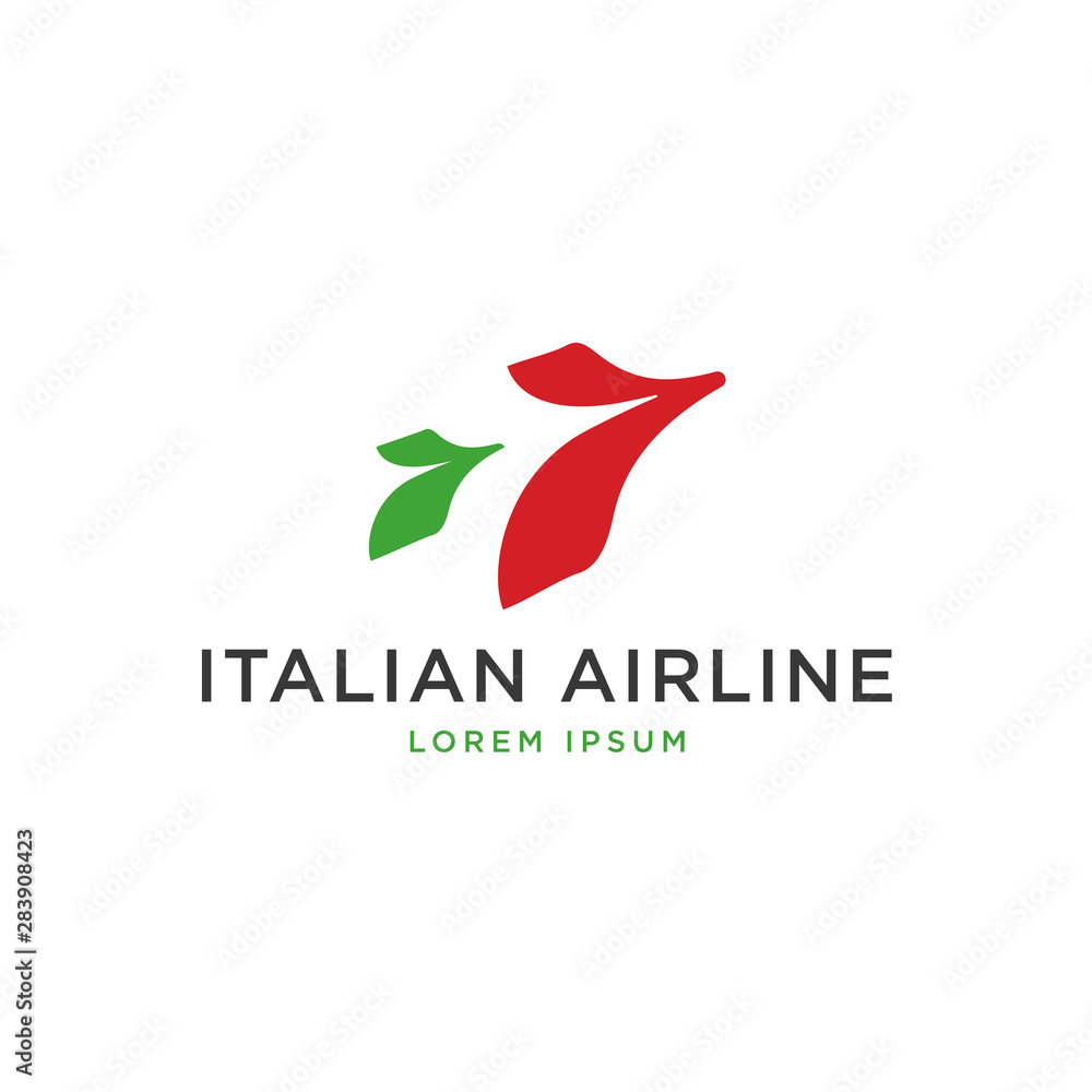 italian flag airline logo template italian flag airline logo template