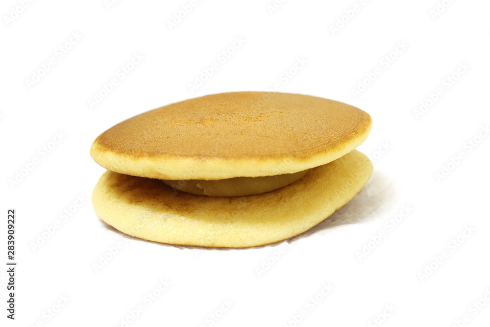 Japanese pancakes on white background.(Dorayaki) Japanese pancakes on white background.(Dorayaki)