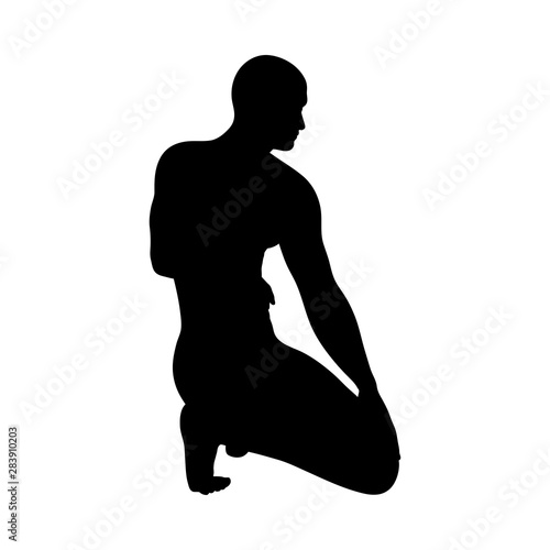 Sitting Pose Man Silhouette