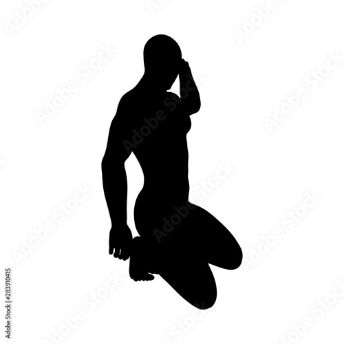 Sitting Pose Man Silhouette