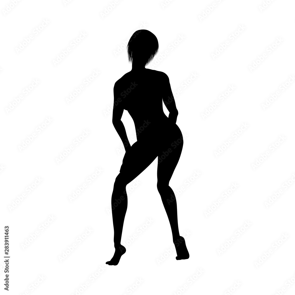 Naked sexy girls silhouette