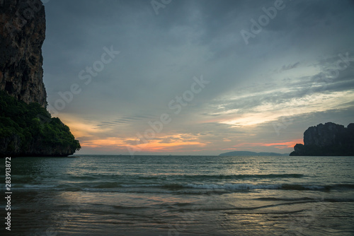 beautiful blue sky tropical coast beach paradise ocean summer sea at PP Island, Krabi, Phuket, Thailand. guiding plan idea for backpacker go relaxing resting at long weekend see sunset and sunrise 