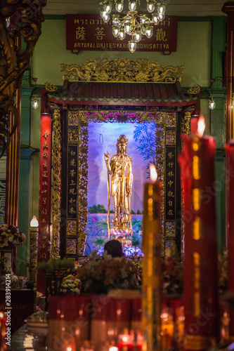 Chinese temple night views in Chinatown, Bangkok, Thailand