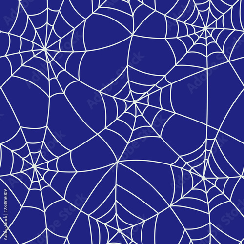 Purple Halloween Spider Web Seamless Pattern