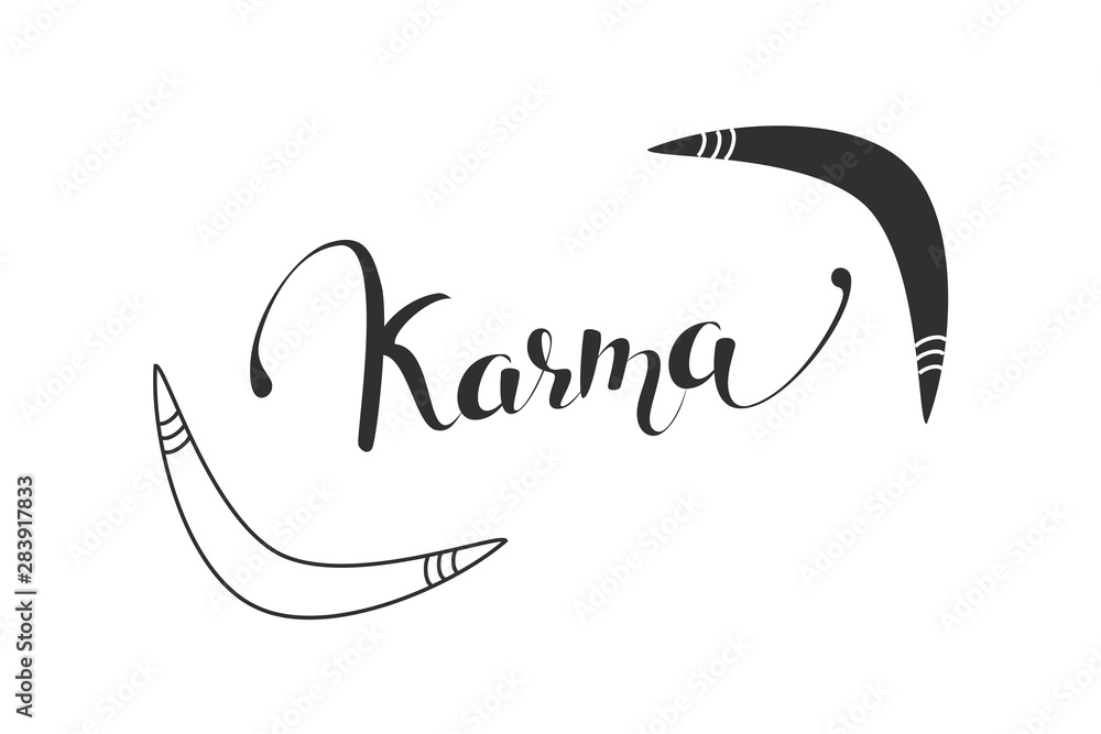 Karma Vector Boomerang icon. Isolated karma logotype. Flat vector illustration ...