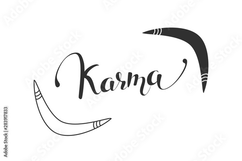 Boomerang icon. Isolated karma logotype. Flat vector illustration.