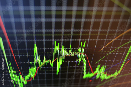 Bild auf Leinwand Stock market graph analysis for finance investment