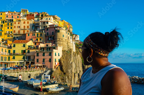 Woman On Vacation In Cinque Terre Italy © Rob