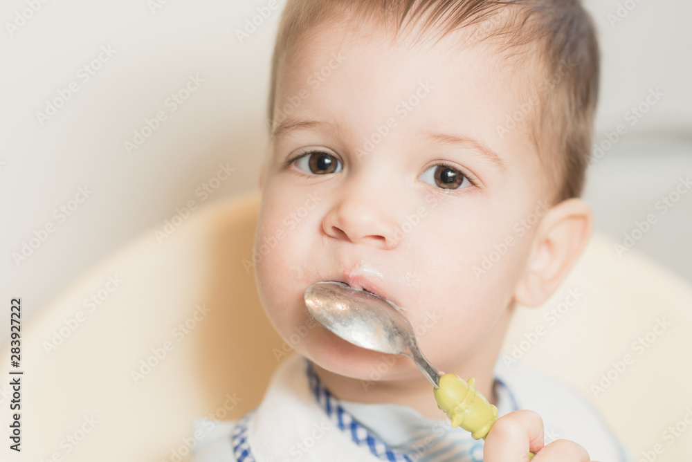 the kid in the kitchen eats milk porridge the kid in the kitchen eats milk porridge