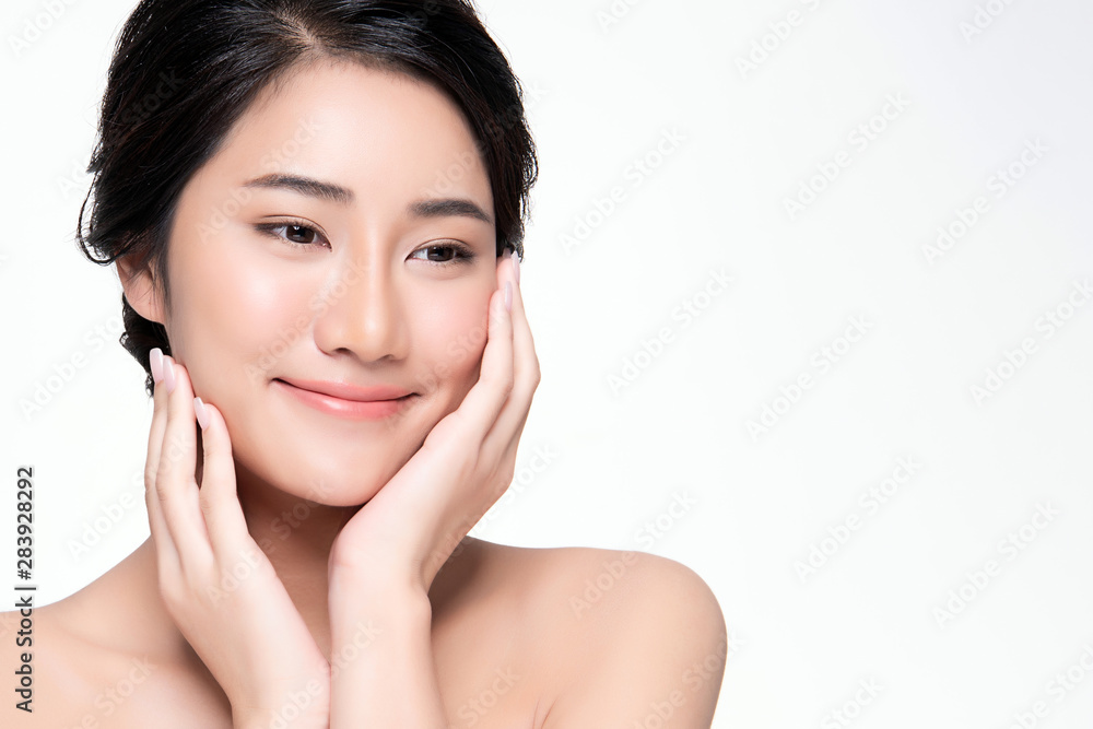 Beautiful Young Asian Woman with Clean Fresh Skin, Beautiful Young Asian Woman with Clean Fresh Skin,