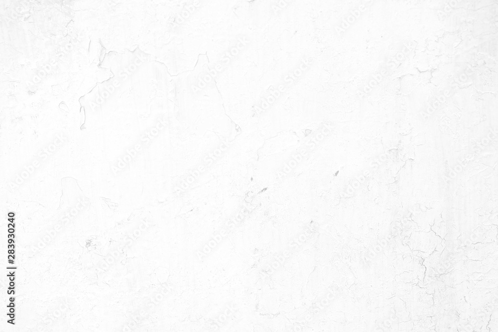 White Peeling Paint on Concrete Wall Texture Background.